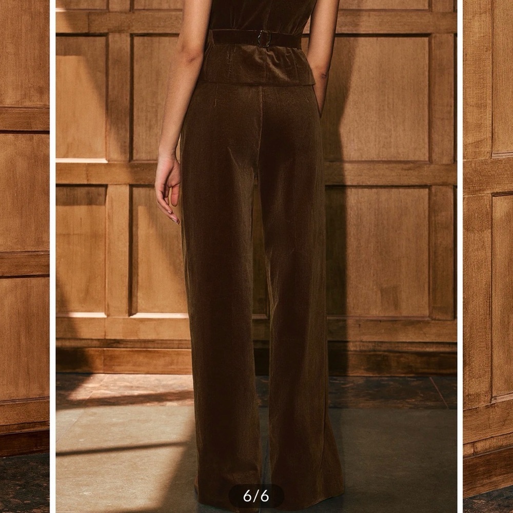 NWT Mid-Waist Corduroy Wide-Leg Pants - Picture 7 of 8